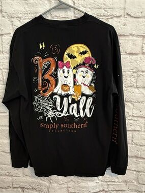 Simply Southern "Boo Y'all" Halloween Graphic long sleeve T-Shirt  womens large